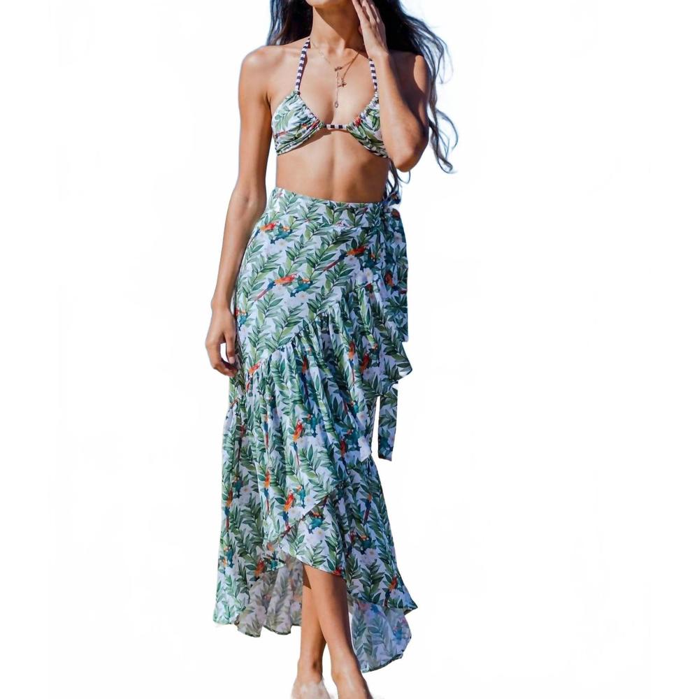 NEW LIA SAHARA wrapover skirt in parrots in bloom